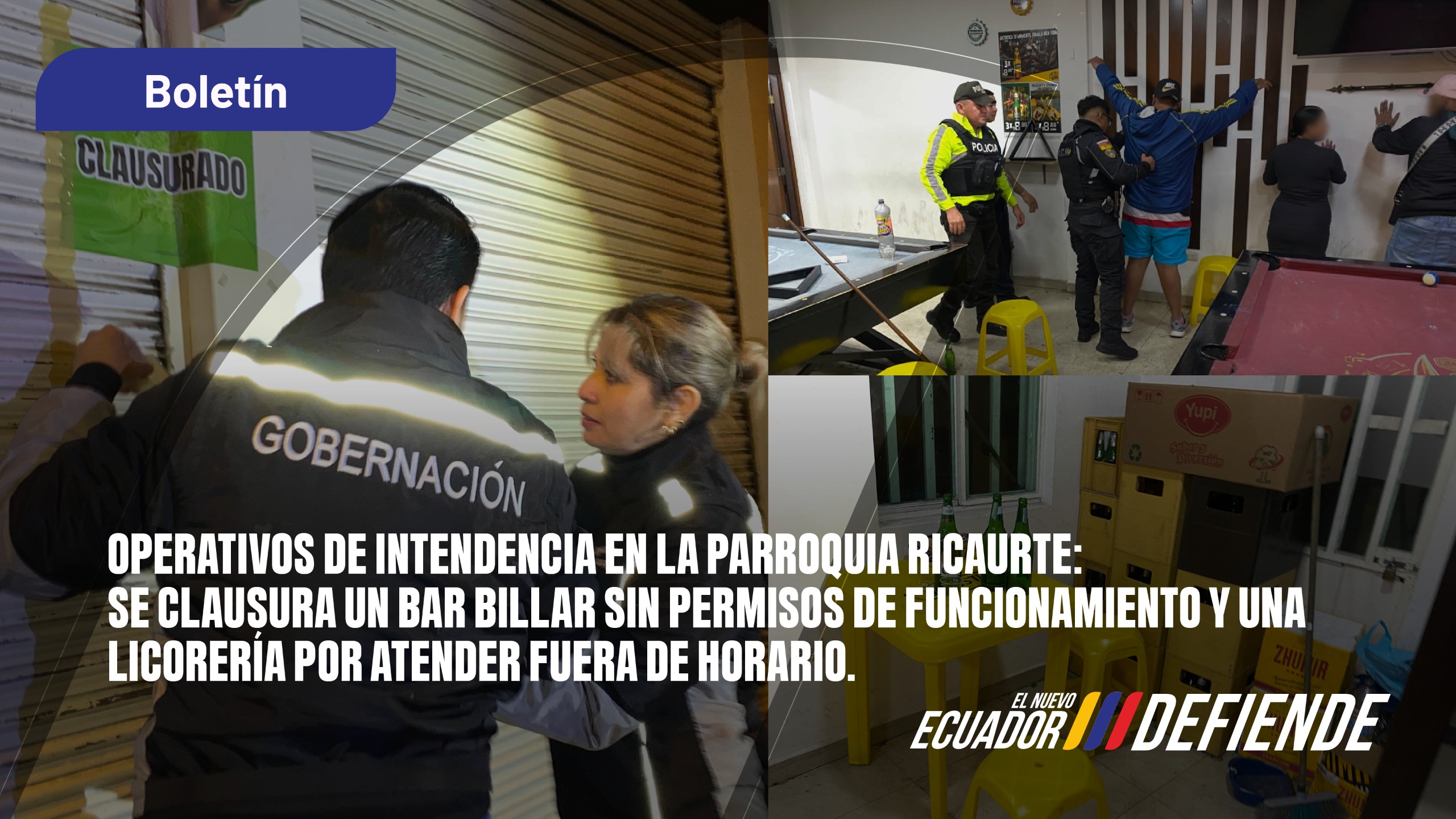 Gobernacion del Azuay refuerza el orden: clausura definitiva de locales en Ricaurte.